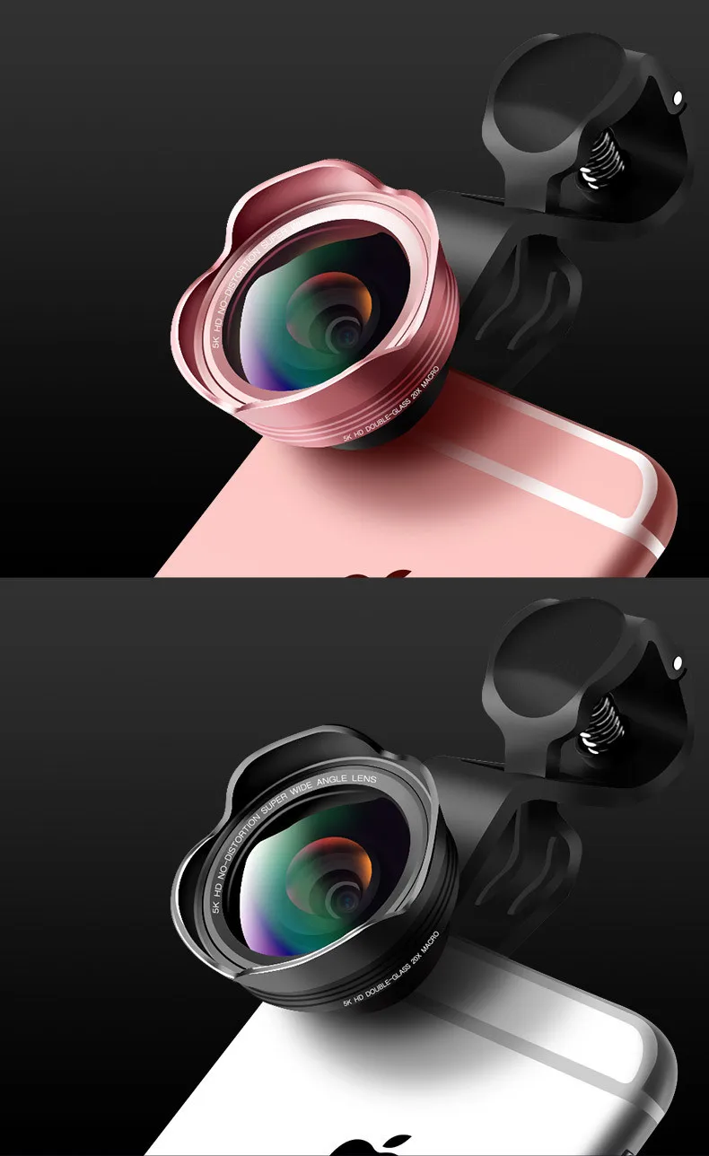 Umeitu 5 K HD искажающий Объектив Телефона 128 широкоугольный 20X макро-объектив Комплект для iPhone X 8 7 Xiaomi huawei Объективы для мобильных камер
