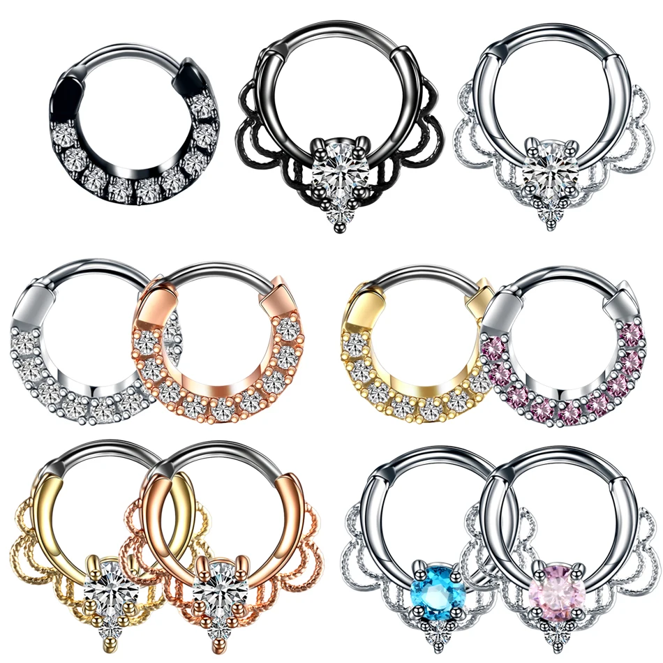 

1PC Copper Helix Piercing Fashion Titanium Shaft Nariz Nose Piercing Indian Nose Ring Real Piercings Body Jewelry Septum Clicker
