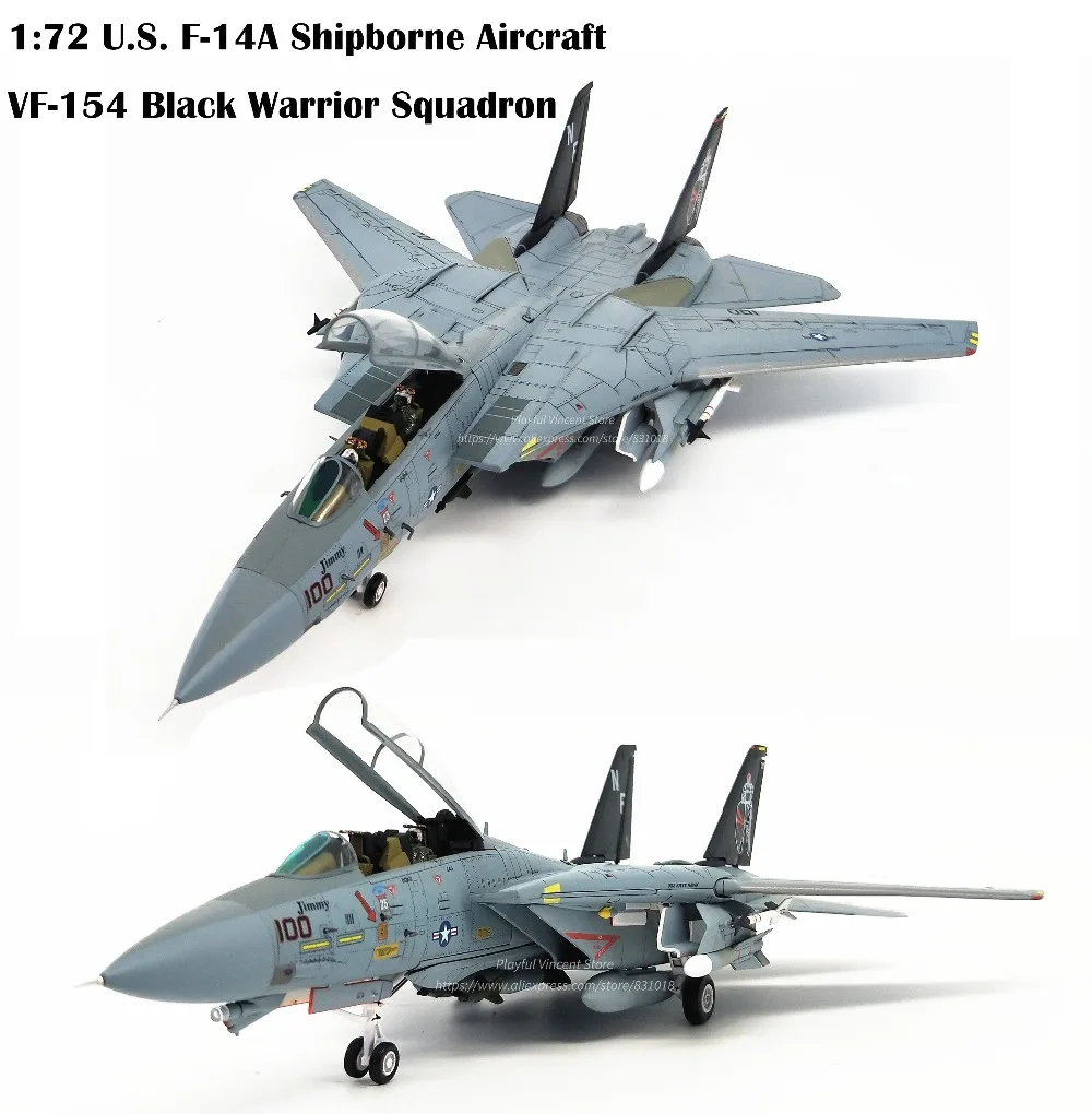 Бутик 1: 72 США F-14A корабельный Истребитель модель самолета из сплава VF-154 Сборная модель