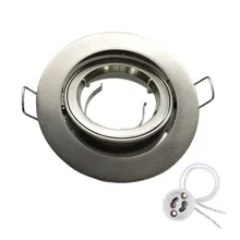 Круглый песчаный никель потолочный светильник регулируемый встраиваемый потолочный светильник комплект Gu10 Mr16 база с 50 мм светодиодные лампочки не входят в комплект