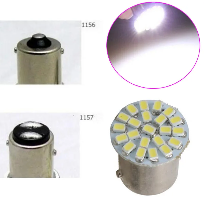 P21W 1156 BA15S 1157 Bay15d 22SMD автомобильная светодиодная лампа для авто задние поворотные сигнальные огни Тормозная обратная парковочная Лампа DC 12V Белый 22 SMD Wh