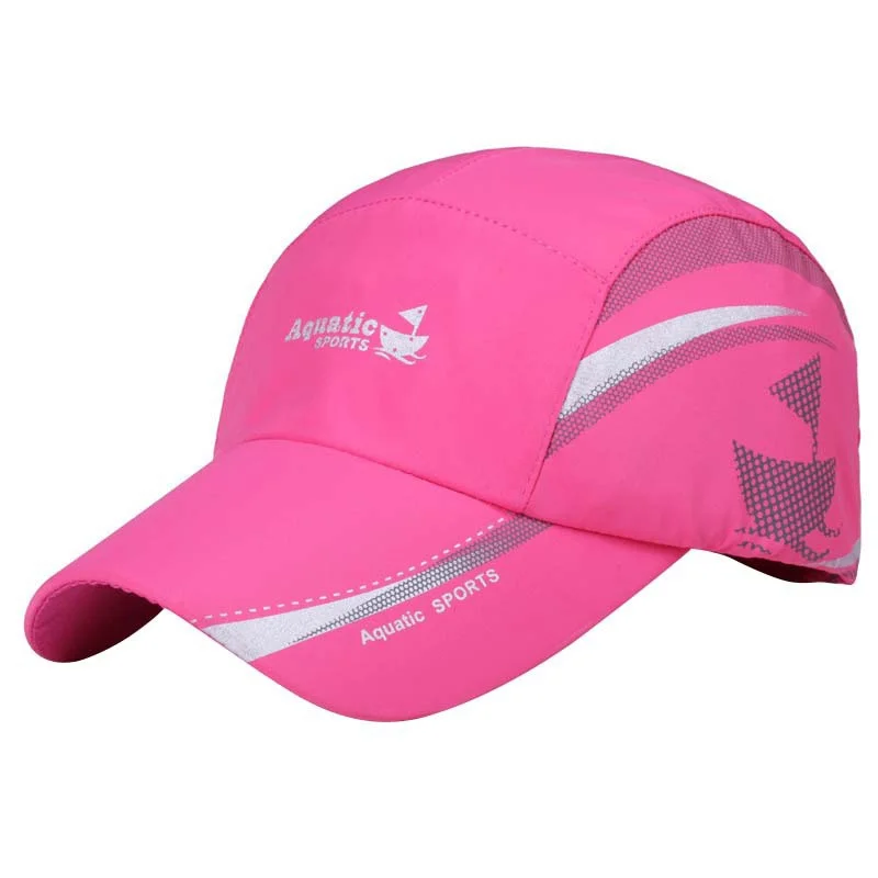 Sports Cap Breathable Outdoor Fashion baseball running Cap Camping Hiking Fishing Long Visor Brim Shade Sunscreen Hat - Цвет: Красный