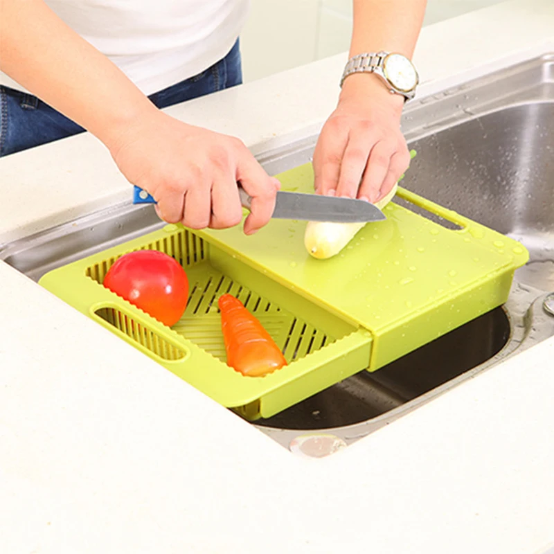 

New Cutting Board Food Constainer Storage Cut For Kitchen Chopping Blocks Fruit Sliding Shelf Wash Dish Draining Board Tools