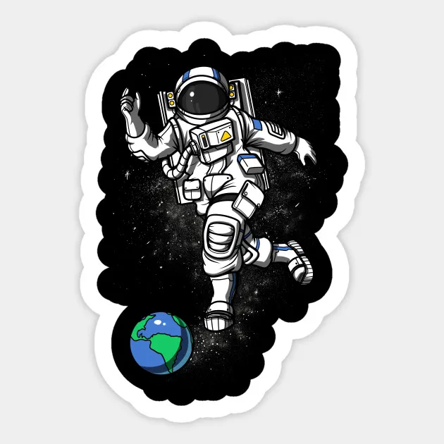 Special Offers 1PCS Astronaut Bowling Planet Cosmic Space Sticker suitcase skateboard laptop motorcycle refrigerator sticker