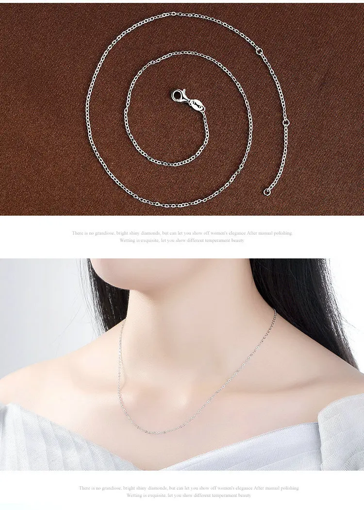 venda superior real prata esterlina correntes colares apto para pingente charme para mulher luxo jóias presente