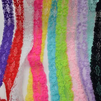 

1'' wide Beautiful elastic lace ribbon stretch Lace Trim DIY headband for craft sewing
