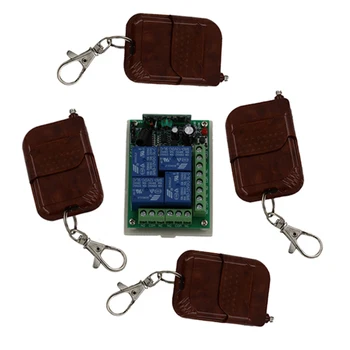 

Best Price 24V 4CH RF Wireless Remote Control Switch System 4Keys 4pcs Transmitters with Receiver Use for Garage Roller Curtain