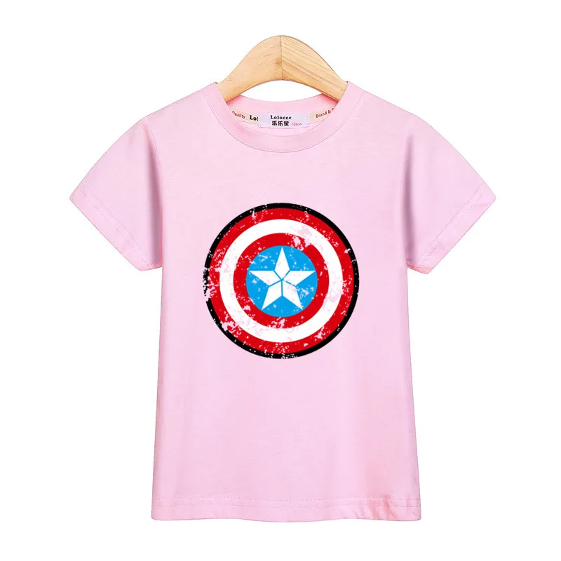 Детская одежда с 3D изображением героя, футболка для маленьких мальчиков с изображением Капитана Америки, хлопковые топы с короткими рукавами для девочек, Повседневная футболка, детская одежда