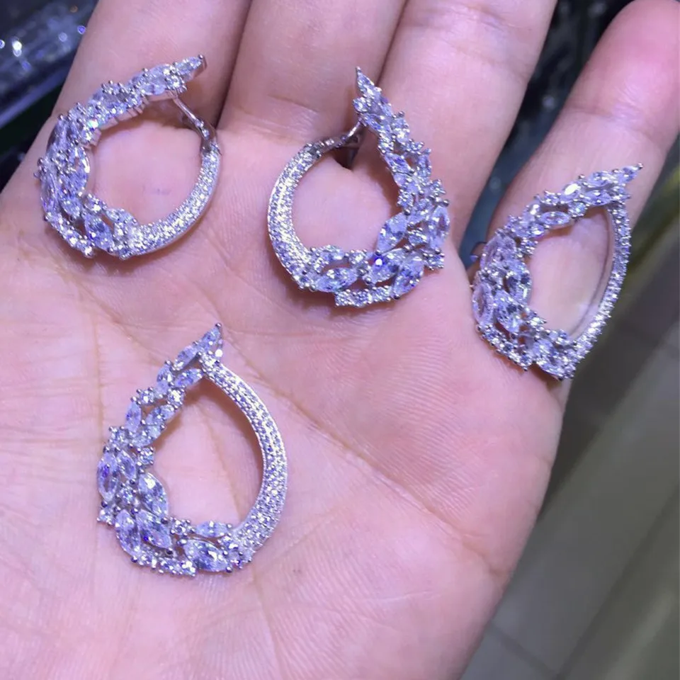 

cp55 Luxury Designer Fashion 925 Sterling Silver Jewelry zirconia star shape cv