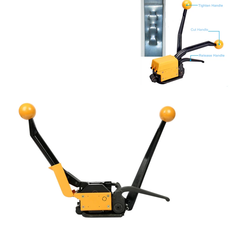 A333 flejadora ручной Бессальниковый стальной ленточный ОБВЯЗОЧНЫЙ станок металлические обвязочные инструменты Натяжитель для 13-19 мм(1/"-3/4"