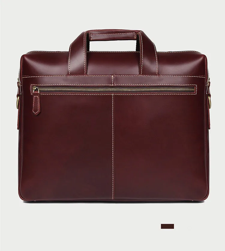 Новый деловой мужской портфель 15 дюймов Компьютерная сумка первый слой кожаные мужские сумки большой емкости сумки на плечо портфели для