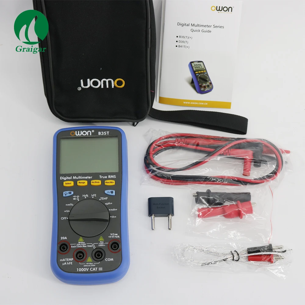 OWON B35T мультиметр цифровые T-RMS мультиметр Bluetooth для Android Apple регистратора данных компании "feilong"+ DMM и прибор для измерения температуры