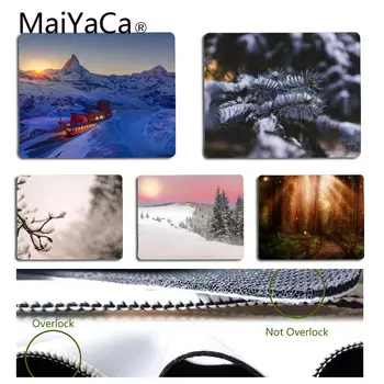 

MaiYaCa Funny Nature Landscape Blue Forest Trees Snow Office Mice Gamer Soft Mouse Pad Size for 18x22cm 25x29cm Small Mousepad