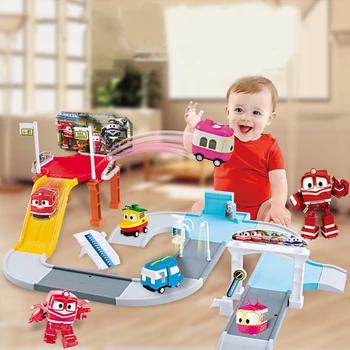 

NEW Robot Trains Transformation Kay Alf Dynamic Train Family Bus Station Deformation Train Car Action Figure Toy