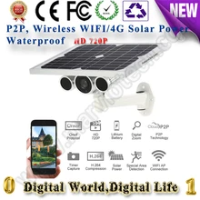 720 P 2x12AH беспроводной солнечной энергии ip-камеры wifi сим-карты 4 Г LTE starlight H.264 Водонепроницаемый IP66 Камеры Безопасности по-прежнему 10 дней