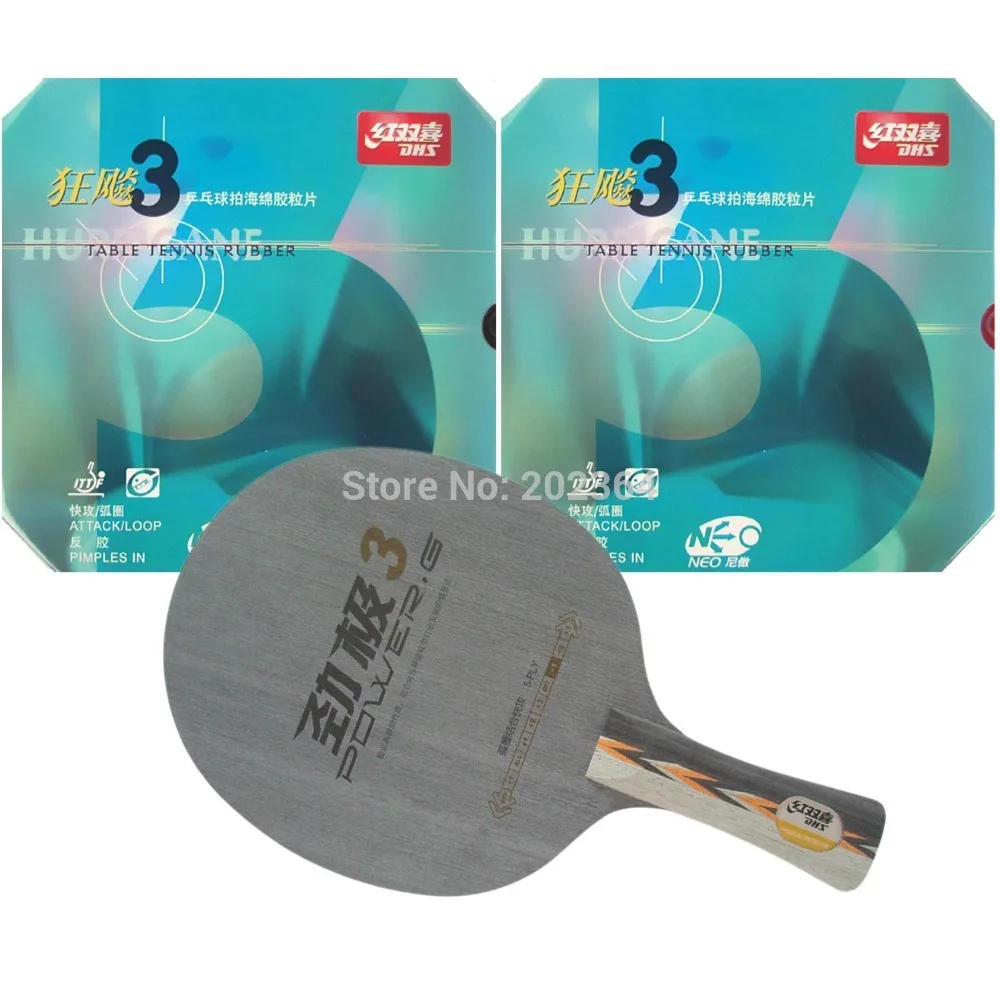 DHS POWER.G3 PG.3 PG3 Table Tennis Blade With 2x NEO Hurricane3 Rubber
