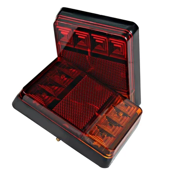 

LEEPEE 2pcs Car Truck Warning Lights Rear Lamps Tail Lights DC 12V Tailights Rear Parts for Trailer Truck Boat 8 LED Bulbs