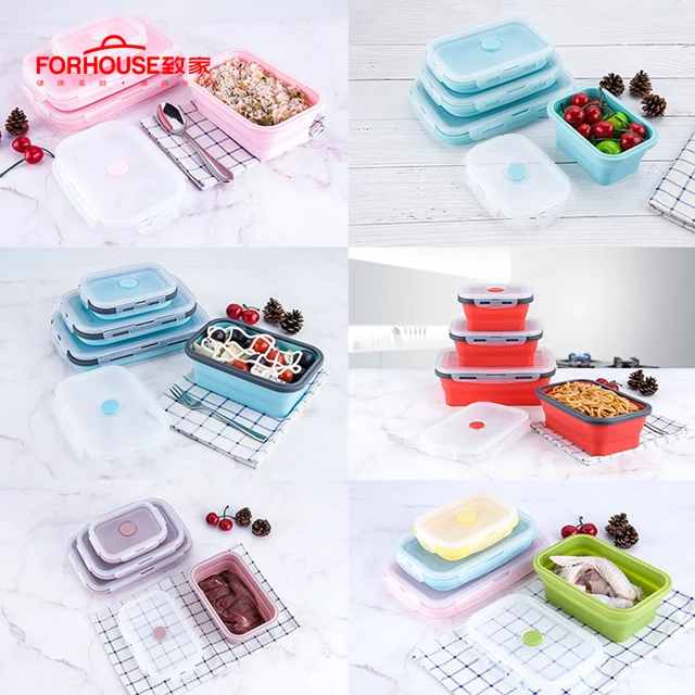 Silicone Collapsible Food Storage Box Container 2