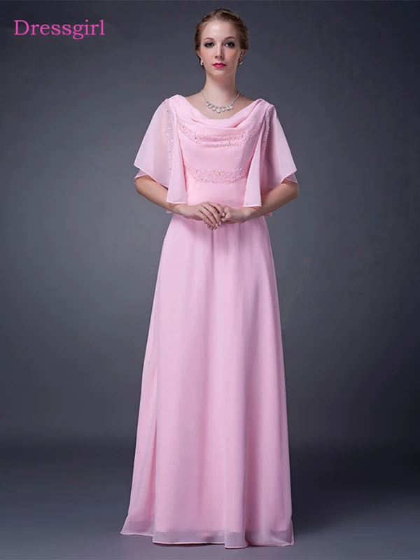 Pink 2018 Mother Of The Bride font b Dresses b font A line Half Sleeves Chiffon
