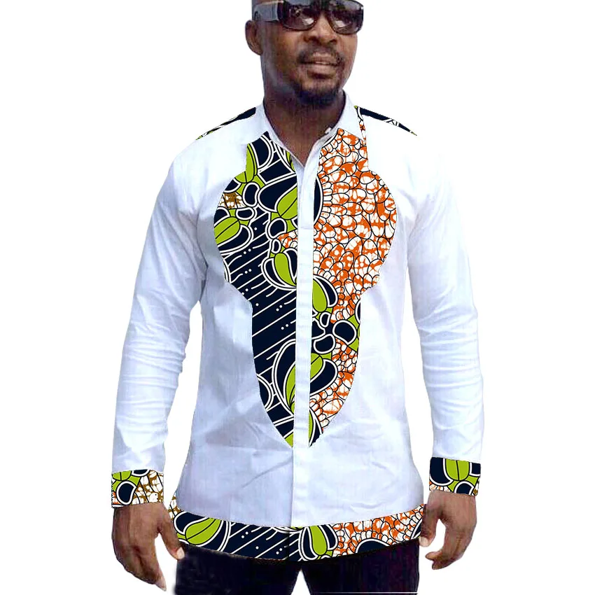 Us 2459 27 Offafrican Mens Clothing Custom Made Dashiki Shirts African Print Fashion Patchwork Shirt Men Long Sleeve Top In Africa Clothing From