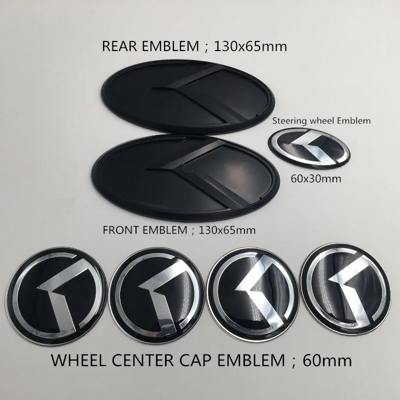 

K Logo Emblem 3D sticker Car Front Rear Steering Badge Wheel Center Hub Cap Cover Emblem For KIA OPTIMA K2/K3/K4/K5
