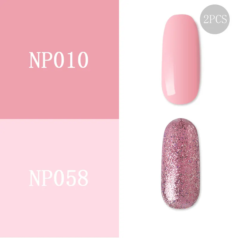 Manicurara 2Pcs Gel Nail Polish Set Kit Glitter Gel Red Pink Series Soak off Gel Polish Varnish Lacquer Nail Art Decorations 