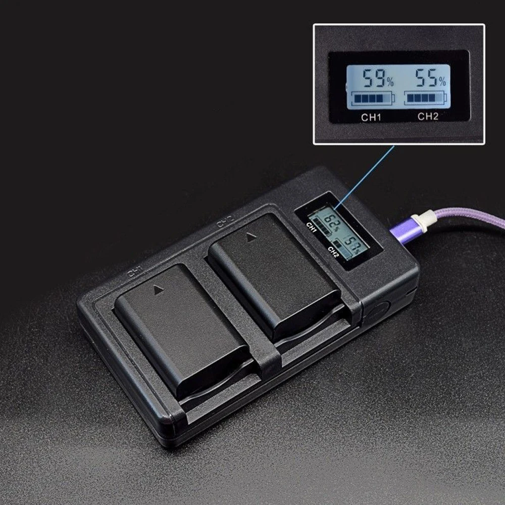 Двойной порты ЖК дисплей батарея Смарт зарядное устройство Подставка колыбели для sony Alpha A6000 A6300 A6500 A7r A7