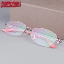 Бренд Chashma, очки для глаз, женские, B, титановые очки, розового цвета, оправы очки от близорукости, оправа, светильник, очки для женщин