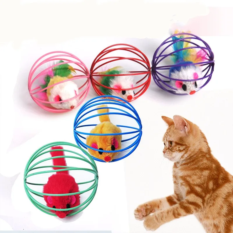 

Funny Caged Mouse Pet Toy Rat Ball for Cat Dog Pet Novelty Toy Pet Supplies Interactive Cat Toy Mouse Toy