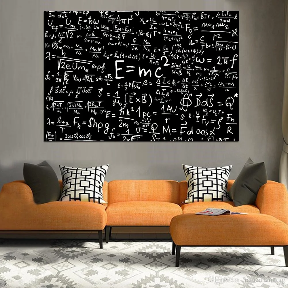 

Scientist Albert Einstein chemical physics infographic Silk poster wall pictures for living room No Frame