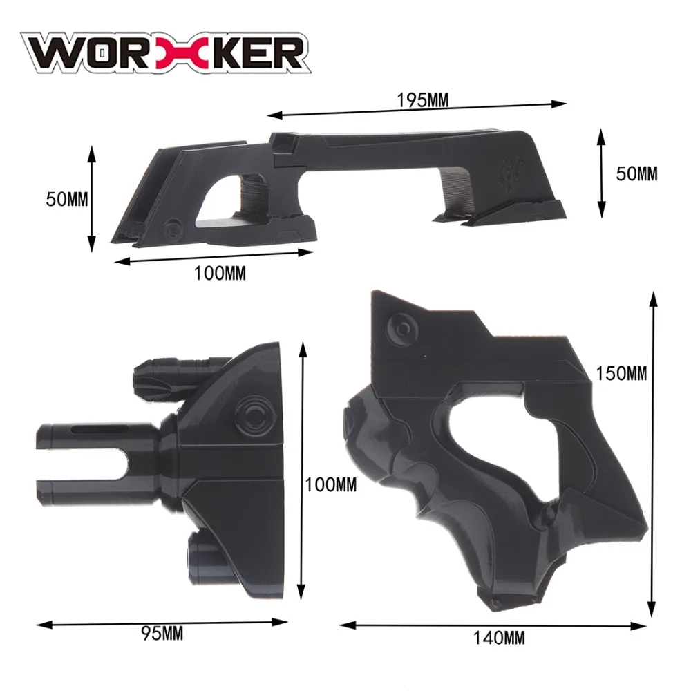 Рабочий F10555 3D печать № 193 Тандер тип передняя труба комплект для Nerf Stryfe черный украшения для Nerf пистолет модификации