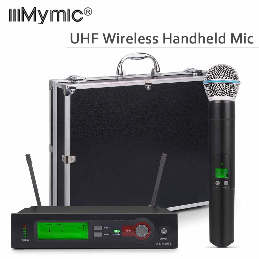 

With a Aluminum Case for Stage!! UHF PRO WIRELESS MICROPHONE SYSTEM SLX24 BETA58 Single Handheld Cordless MIC for KTV Karaoke DJ