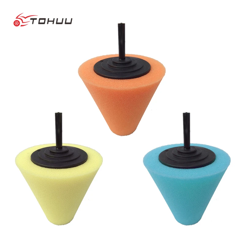 

1PCS car Sponge Cone Polishing Foam Pad Wool Buffing Burnishing Polishing Ball Wheel Hub Buffing Tool car-styling