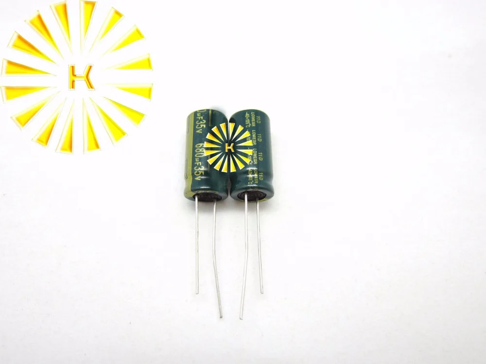 200 шт. X 100% Новый 680 мкФ 35V 10X20 низкий ESR алюминиевый электролитический конденсатор
