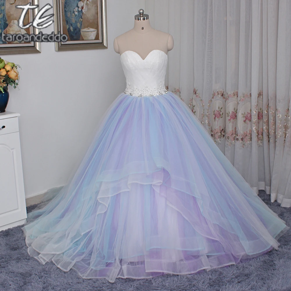 multi coloured ball gown