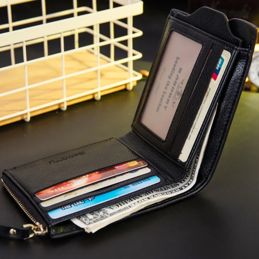 جديد تصميم RFID حماية حجب وقف محفظة خمر عارضة الرجال قصيرة محفظة بو الجلود سستة حقيبة أموال بطاقة حالة مكافحة سرقة