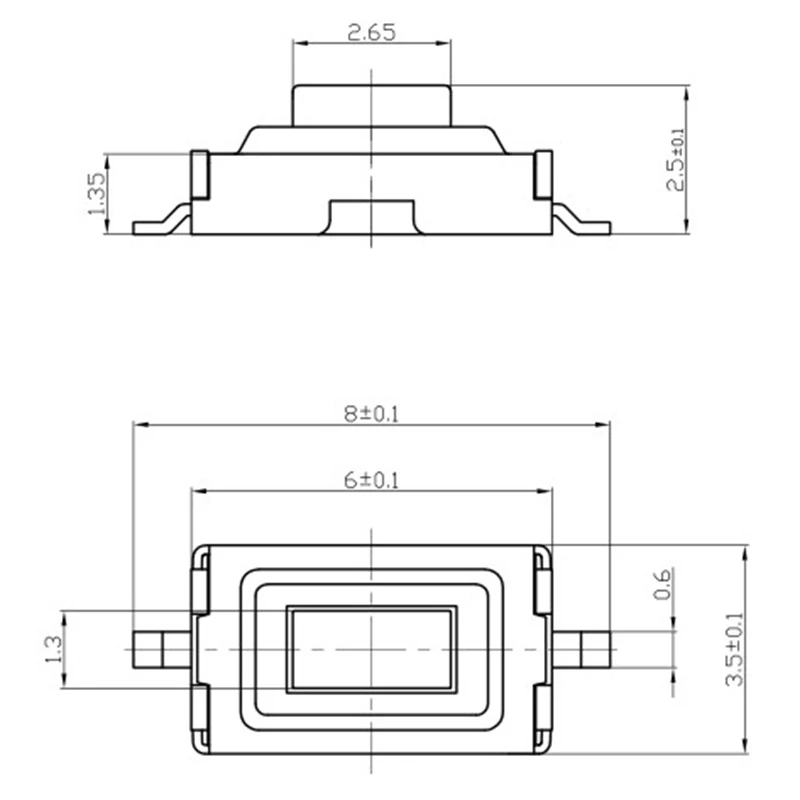 50 шт./лот SMT 3x6x2,5 мм 2PIN тактильная такт Кнопочный микропереключатель G73 моментальная Перезагрузка