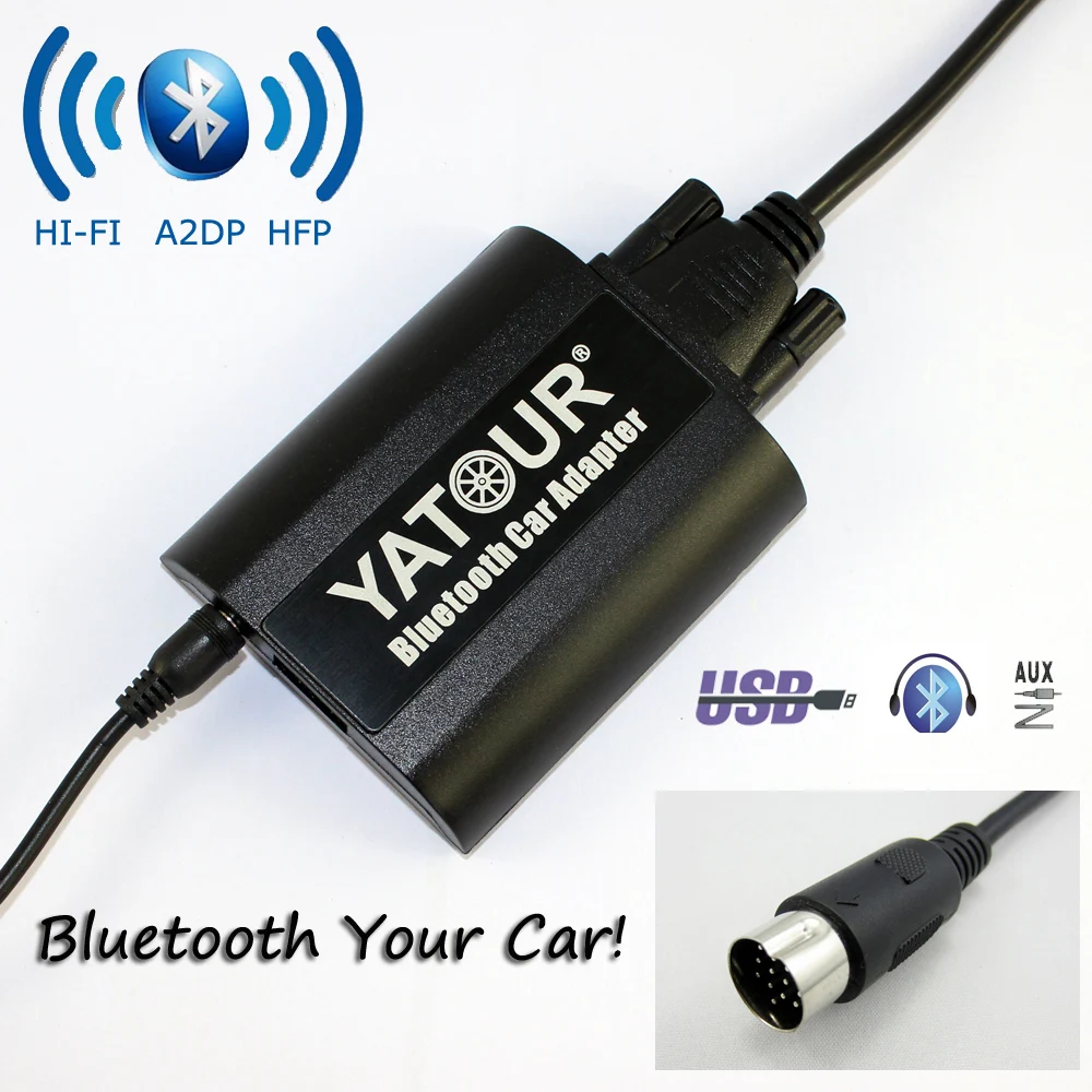 

Yatour Bluetooth Car Adapter For Hyundai ELANTRA / Kia Optima 13 pin Headunit YT-BTA Hand free AUX IN HI-FI A2DP USB Charger