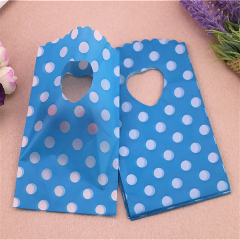 

2016 New Design Fashion Wholesale 100pcs/lot 9*15cm Small Gift Packaging Bags With Dot Plastic Bags With Handles