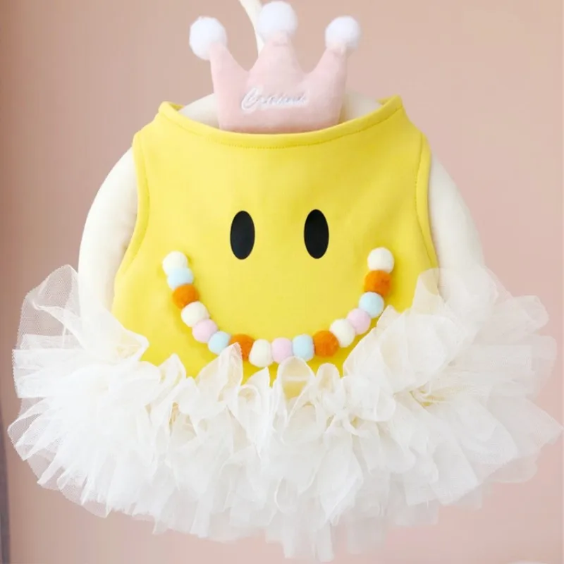 

Pets Products Dogs Cats Supplies Fashion Cute Smile Face Clothes Puppy Dresses For Frenchie Pugs And Small Dogs