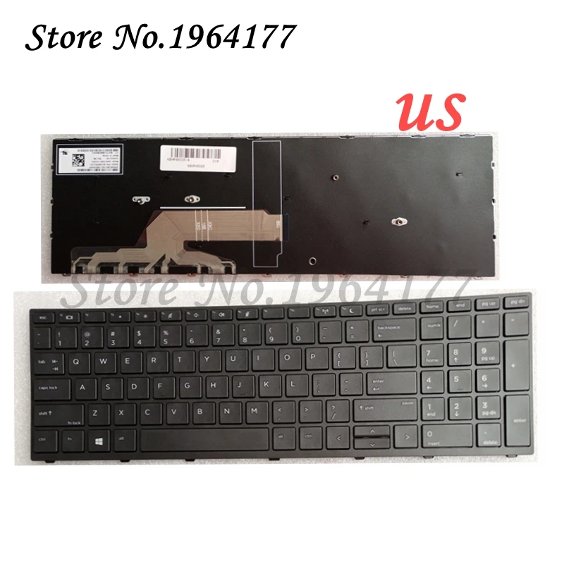 

new US laptop Keyboard for HP Probook 450 G5 455 G5 470 G5 English Keyboard with Frame black
