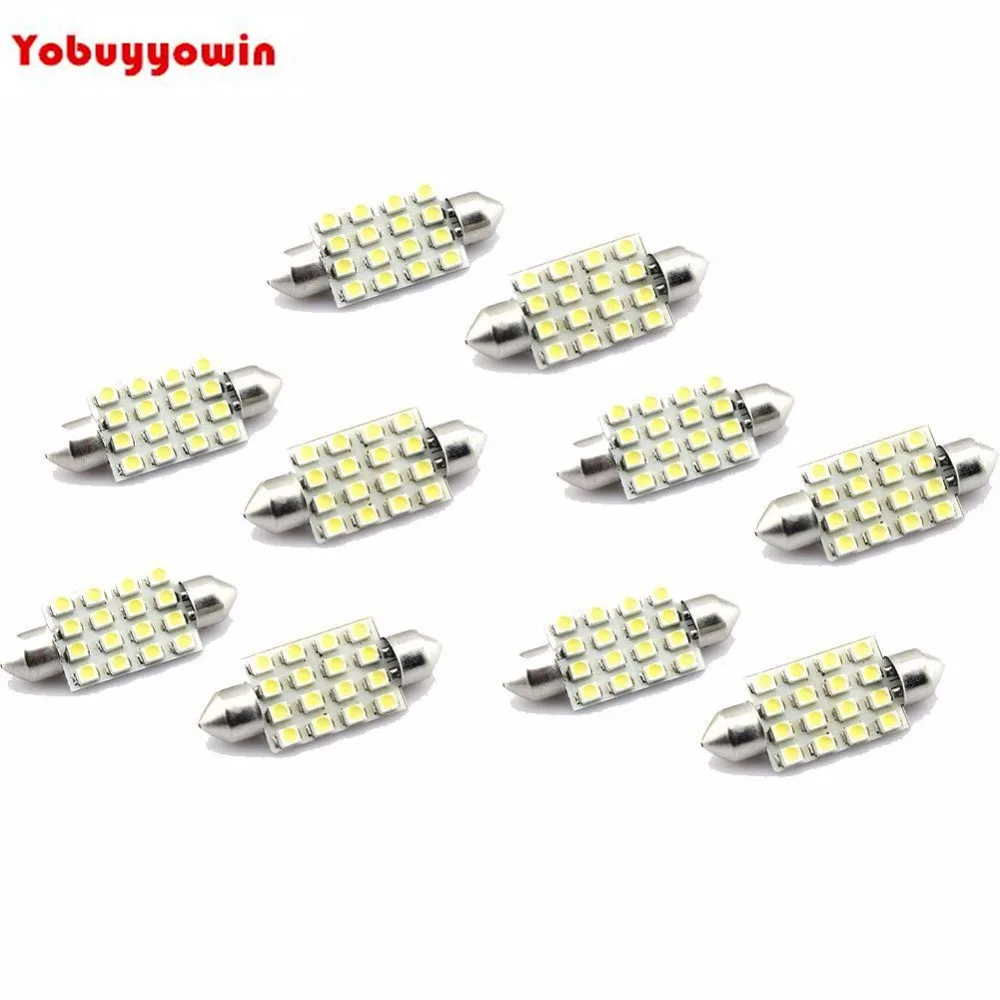 Kit 10 42 Millimetri Lampada Siluro 16 Leds P/ Teto Placa + Brinde Led P/ Farol P/ Teto Placa Porta Mala E P. Luvas (39Mm)