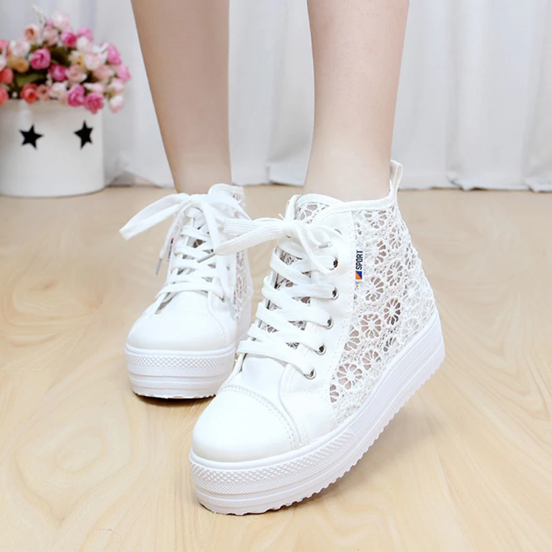 thick sole white canvas shoes