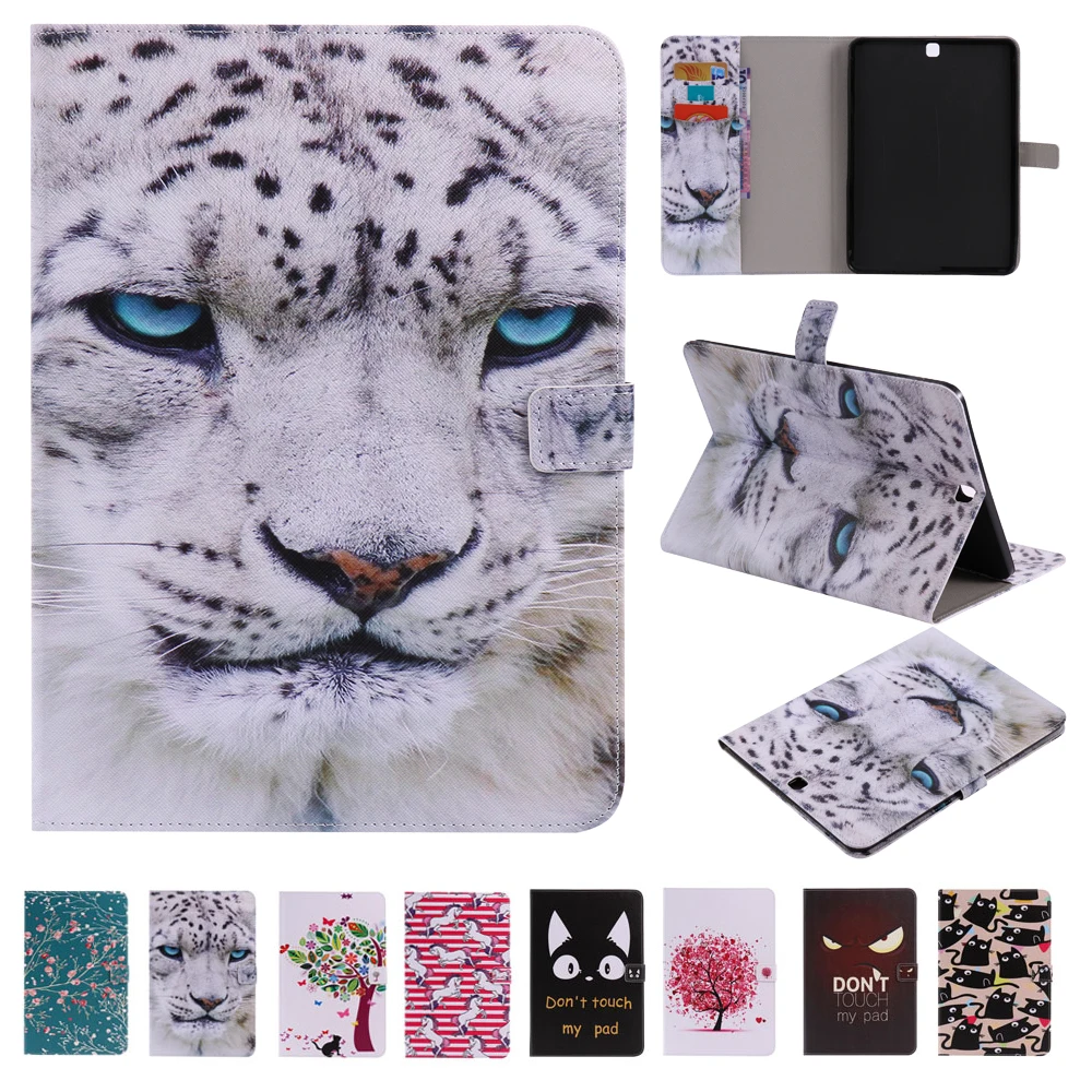 

For Samsung Galaxy Tab S2 9.7 SM-T815 T810 Cover Case Smart Wallet TPU Stand Case Kids Gift Protect Cover Sleep Wake Up Function