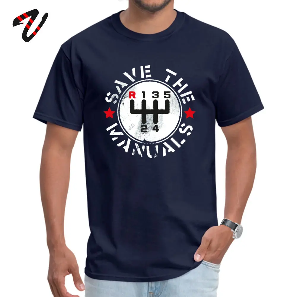 Men's Funny Save The Manual Transmission Cotton Crew Neck T-Shirt with Koi Pickle Design - Free Shipping