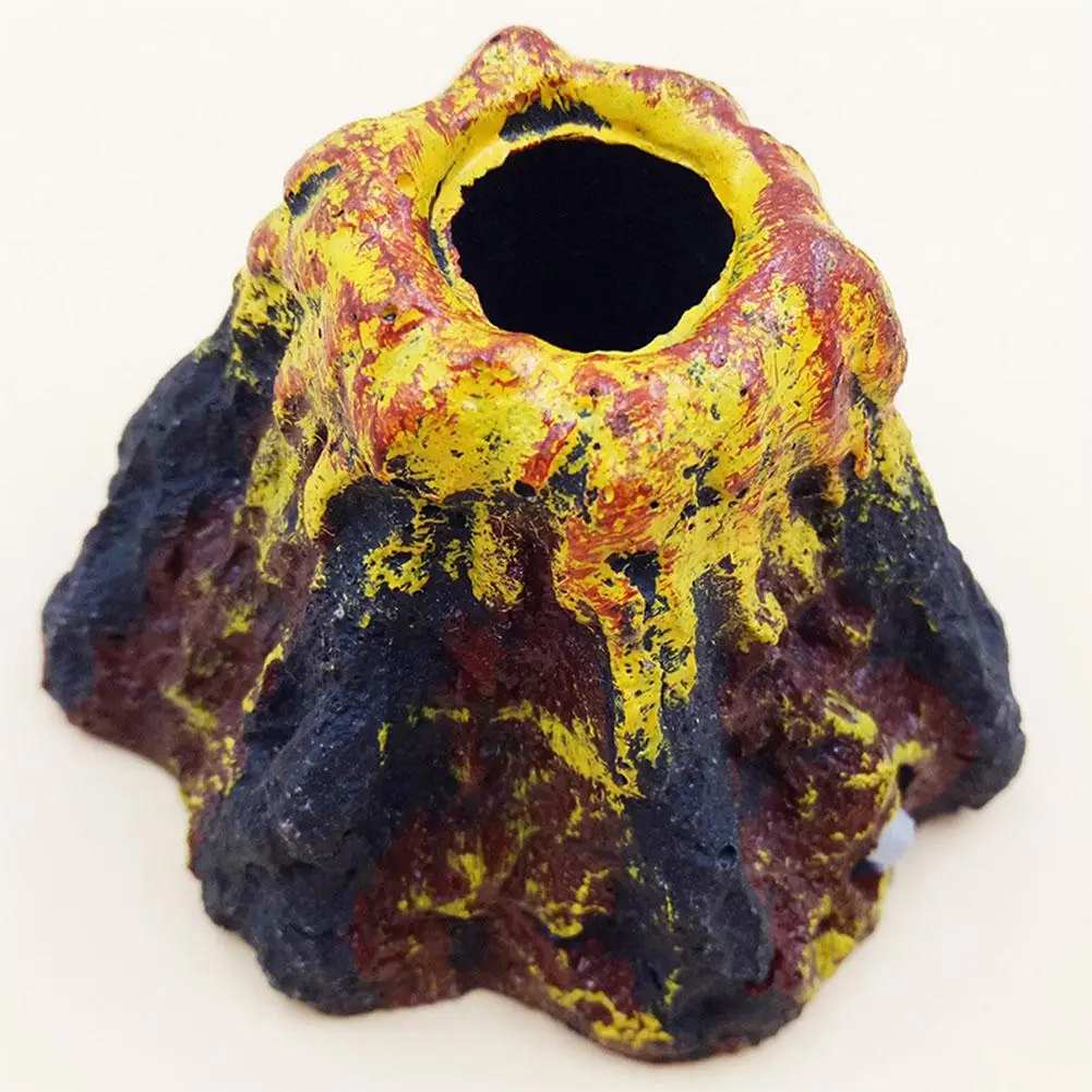 

Aquarium Ornament Simulation Volcano Shape Resin Ornament Air Bubble Stone Fish Tank Oxygen Pump Fish Tank Toy