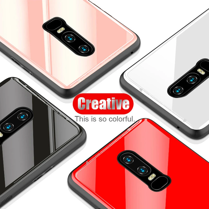 

Luxury Mirror Tempered Glass Phone Case For Oneplus 7 Pro Shockproof Silicone Protection Cover Case For Oneplus 7 Coque Fundas