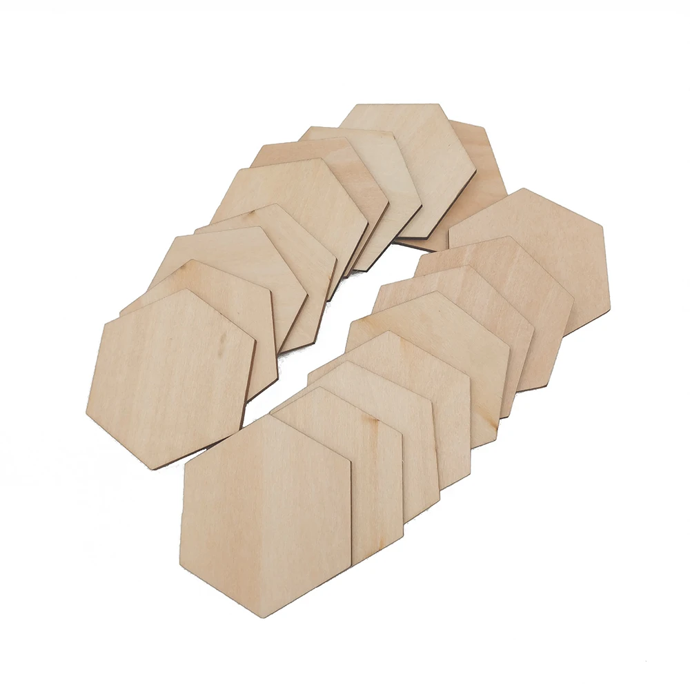 10-60 мм необработанные деревянные вырезы шестигранные естественные необработанные деревянные блоки деревянные кубики для поделок подарки