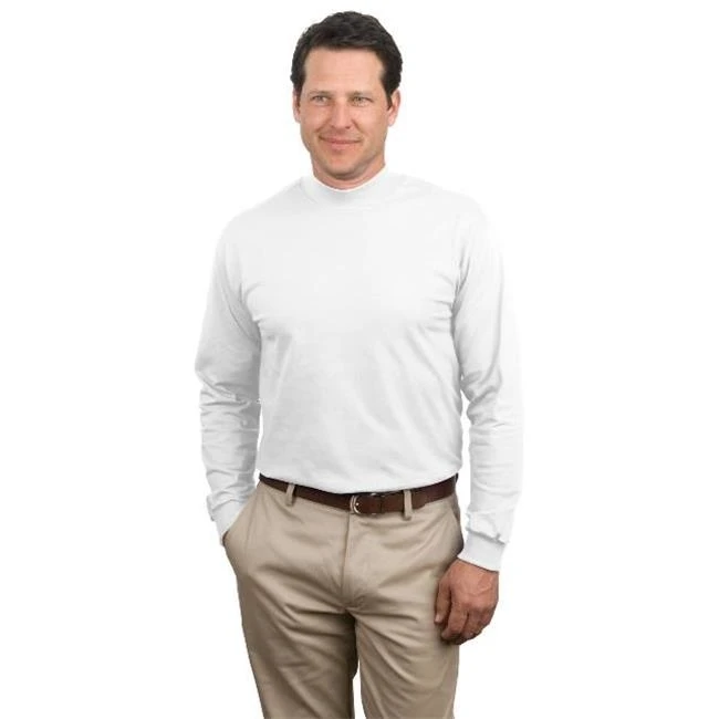 Port & Company PC61M Mens Essential Mock Turtleneck White - 4XL