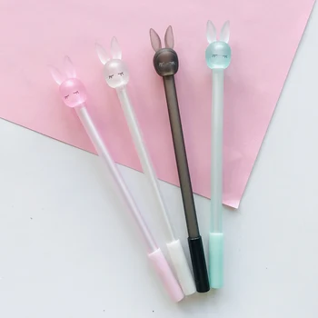 

2X Kawaii Colorful Litter Rabbit Gel Pen Rollerball Pen School Office Supply Student Stationery 0.5mm Black Ink